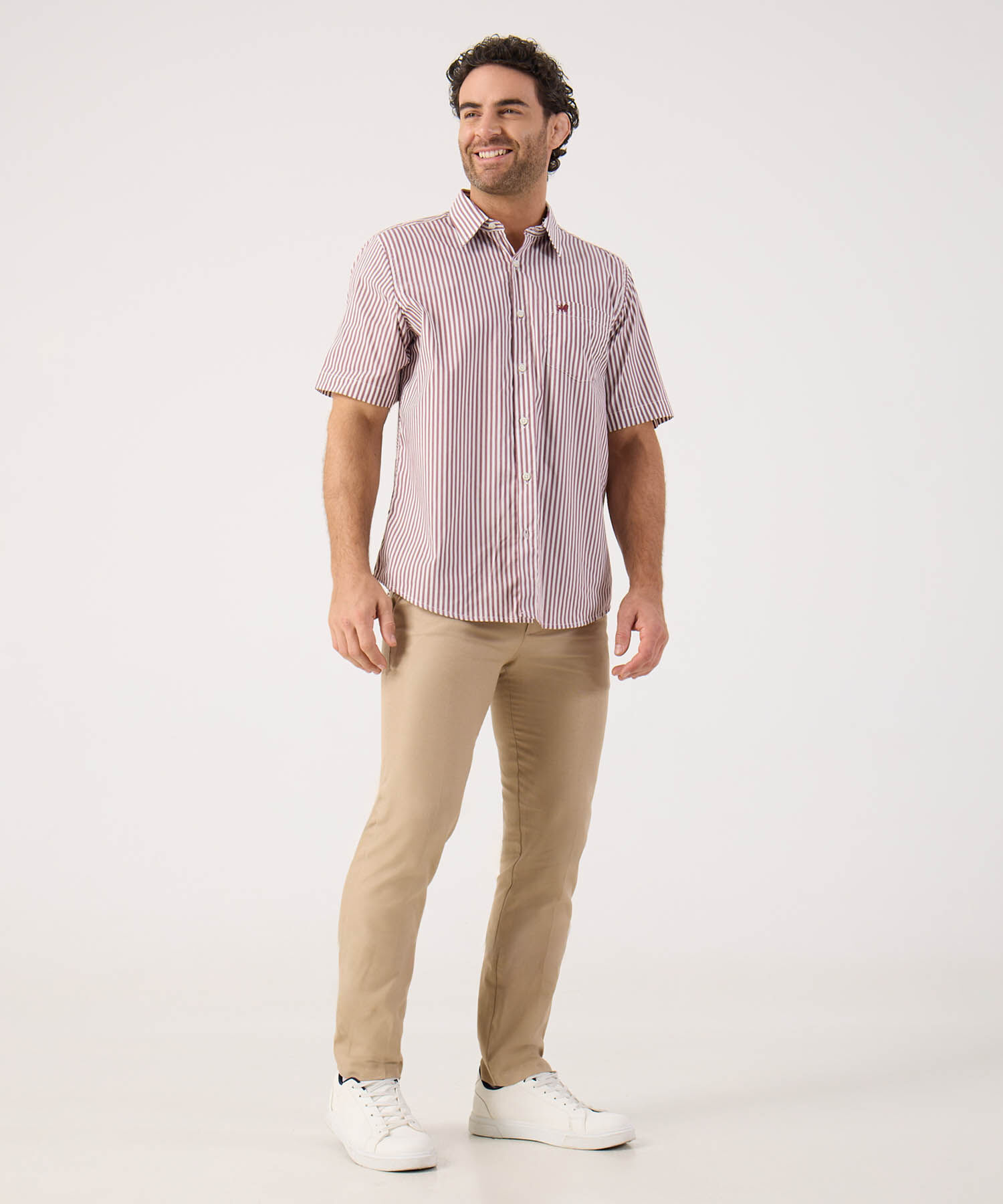 Camisa A Rayas Con Bolsillo 